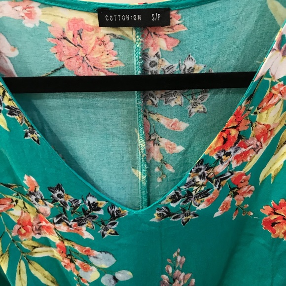 COTTON ON- FLORAL TEAL MINI WRAP - Picture 4 of 7